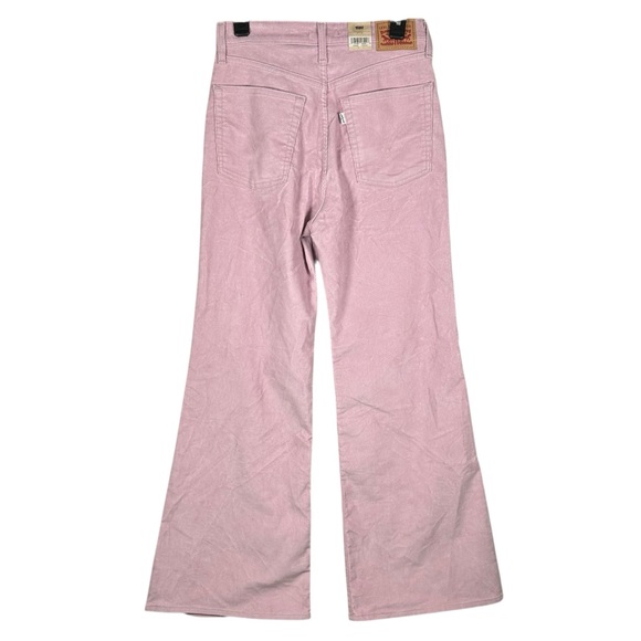 Levi's Ribcage Pink Bellbottom Flare Boot Wide Leg Corduroy Pants 29x32 NWT $80 - Picture 3 of 8